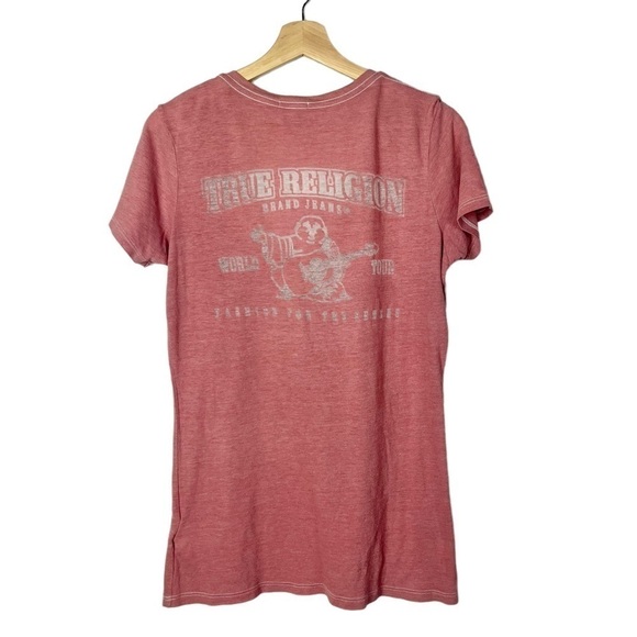 True Religion Y2K Logo V-Neck Short Sleeve T-Shirt L - Picture 2 of 6